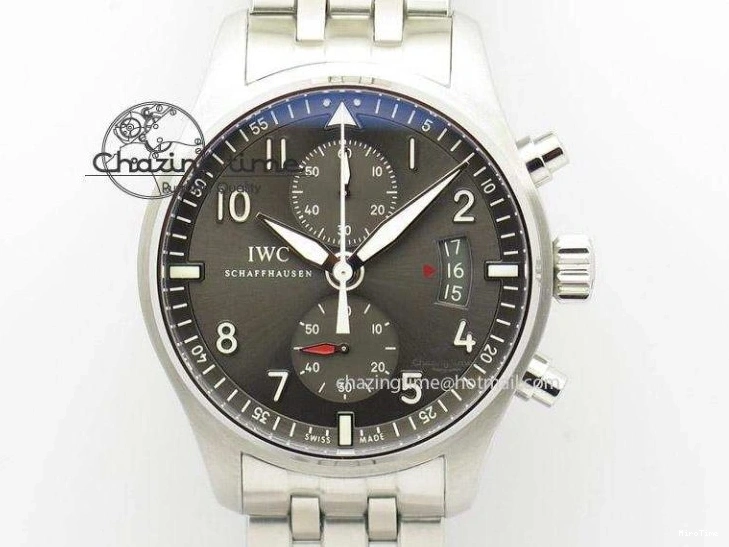 MIROTIME 0407 Pilot Chrono SS AZF 1:1 Best Edition Blue Dial on Brown Leather Strap A TimelessDesign 7060